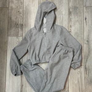 Stylish Gray Kids Sweatpants & Hoodie Set